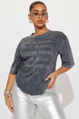 Moved On Washed Tee - Charcoal sold by Fashion Nova