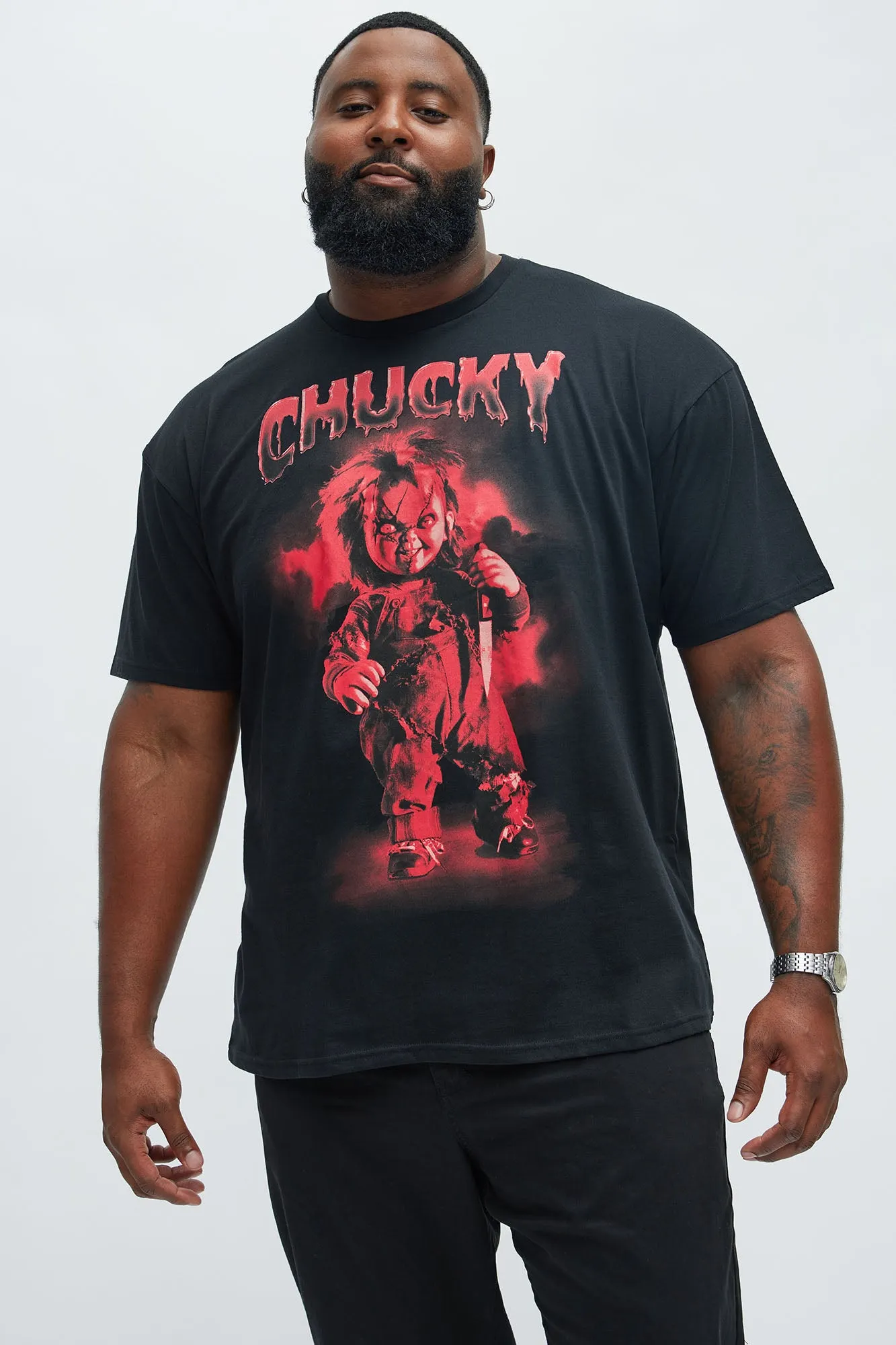 Chuck Get Me My Knife Short Sleeve Tee - Black sold by Fashion Nova product image thumbnail 4