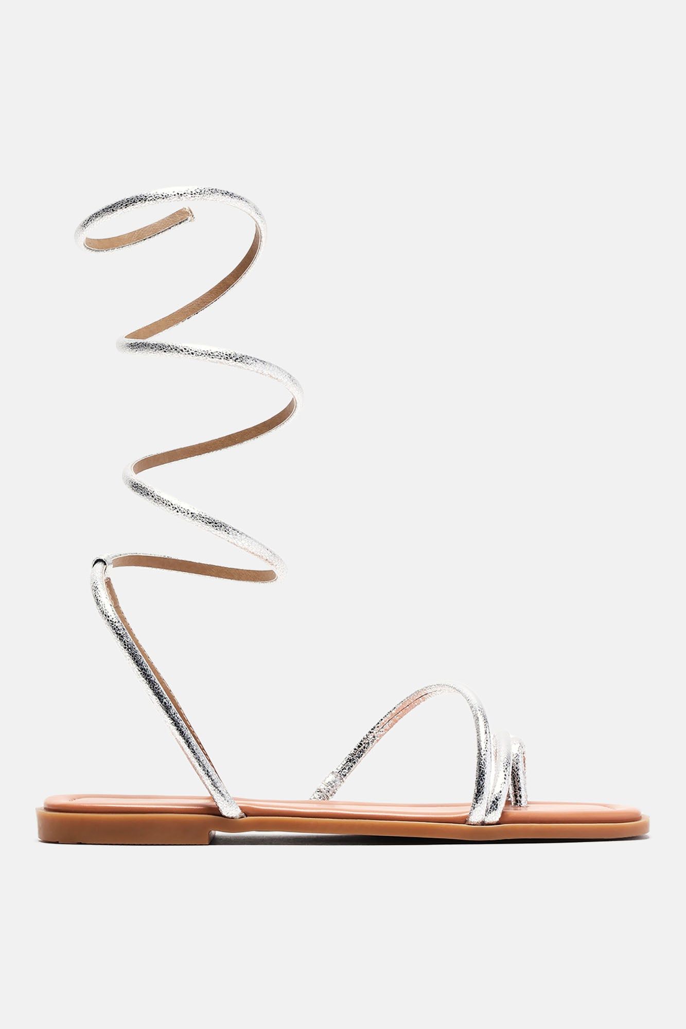 Cherish This Moment Wrap Up Flat Sandals - Silver sold by Fashion Nova product image thumbnail 5