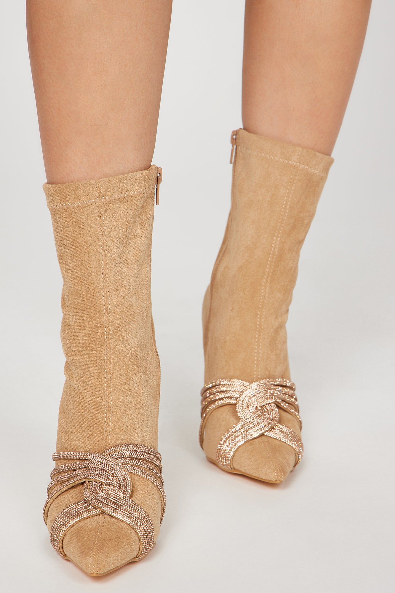 Self Love Embellished Booties - Taupe sold by Fashion Nova product image thumbnail 2