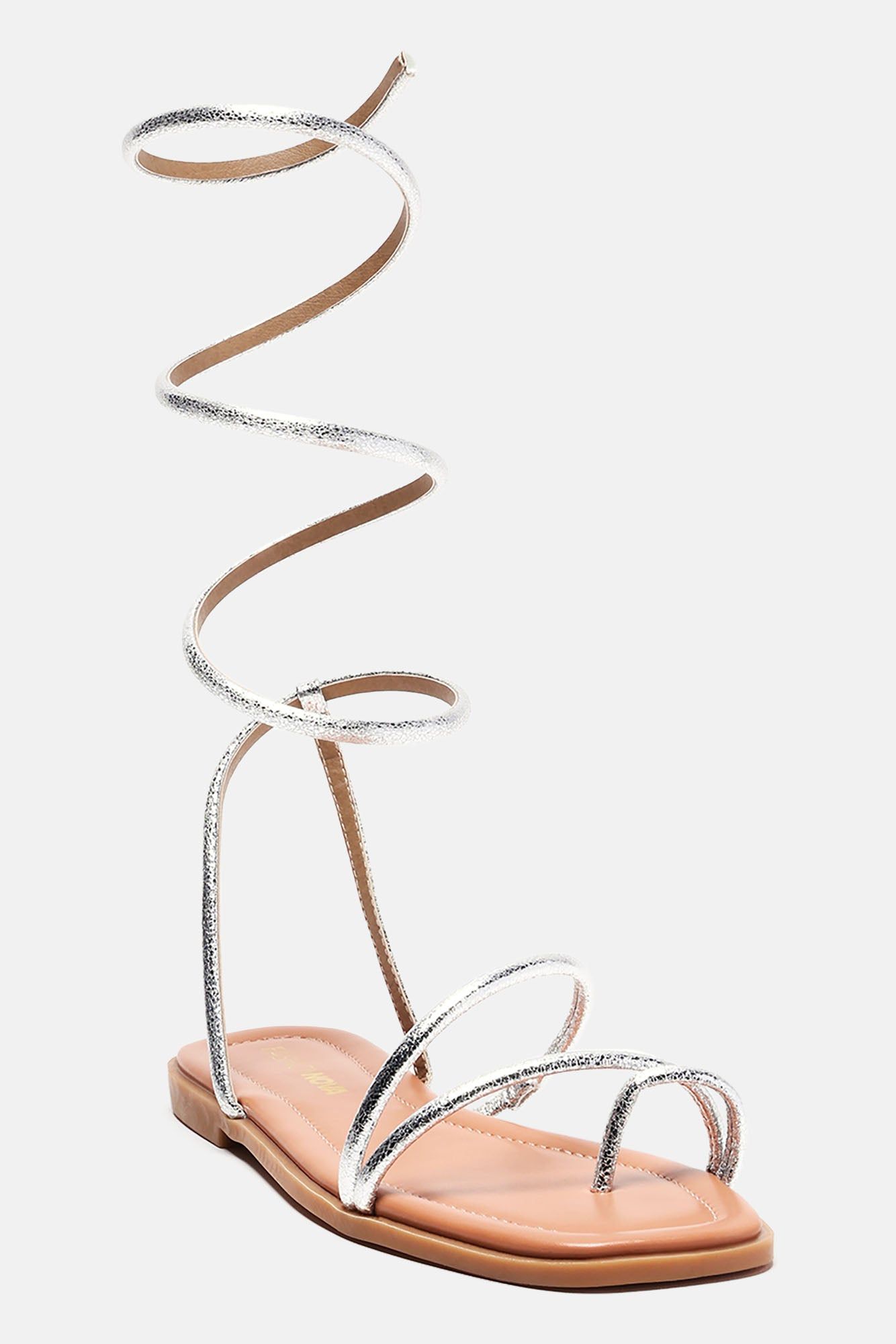 Cherish This Moment Wrap Up Flat Sandals - Silver sold by Fashion Nova product image thumbnail 3