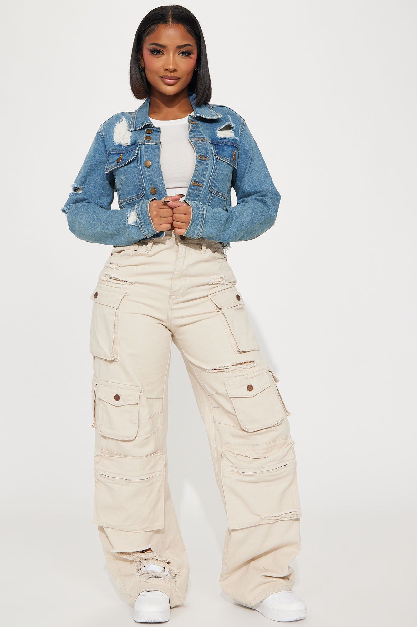 Set On You Ripped Denim Jacket - Medium Wash sold by Fashion Nova product image thumbnail 2