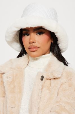 Baby Im Outside Bucket Hat - White sold by Fashion Nova