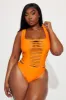 Soraya Strappy Cutout 1 Piece Swimsuit - Orange sold by Fashion Nova