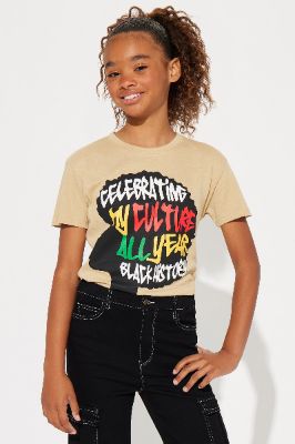 Mini Celebrating All Year Short Sleeve Tee - Sand sold by Fashion Nova