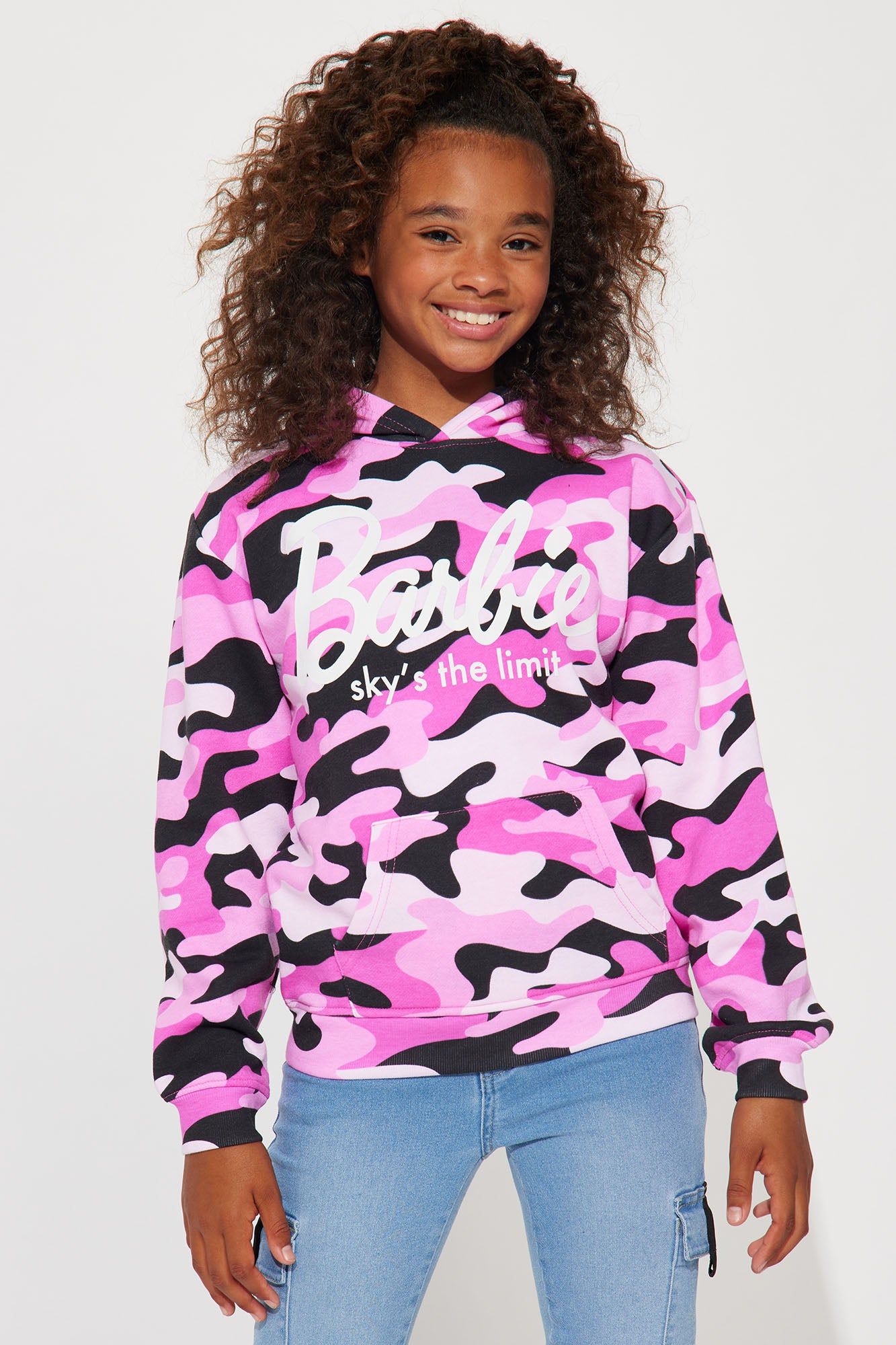 Mini Barbie Sky's The Limit Fleece Hoodie - Pink sold by Fashion Nova