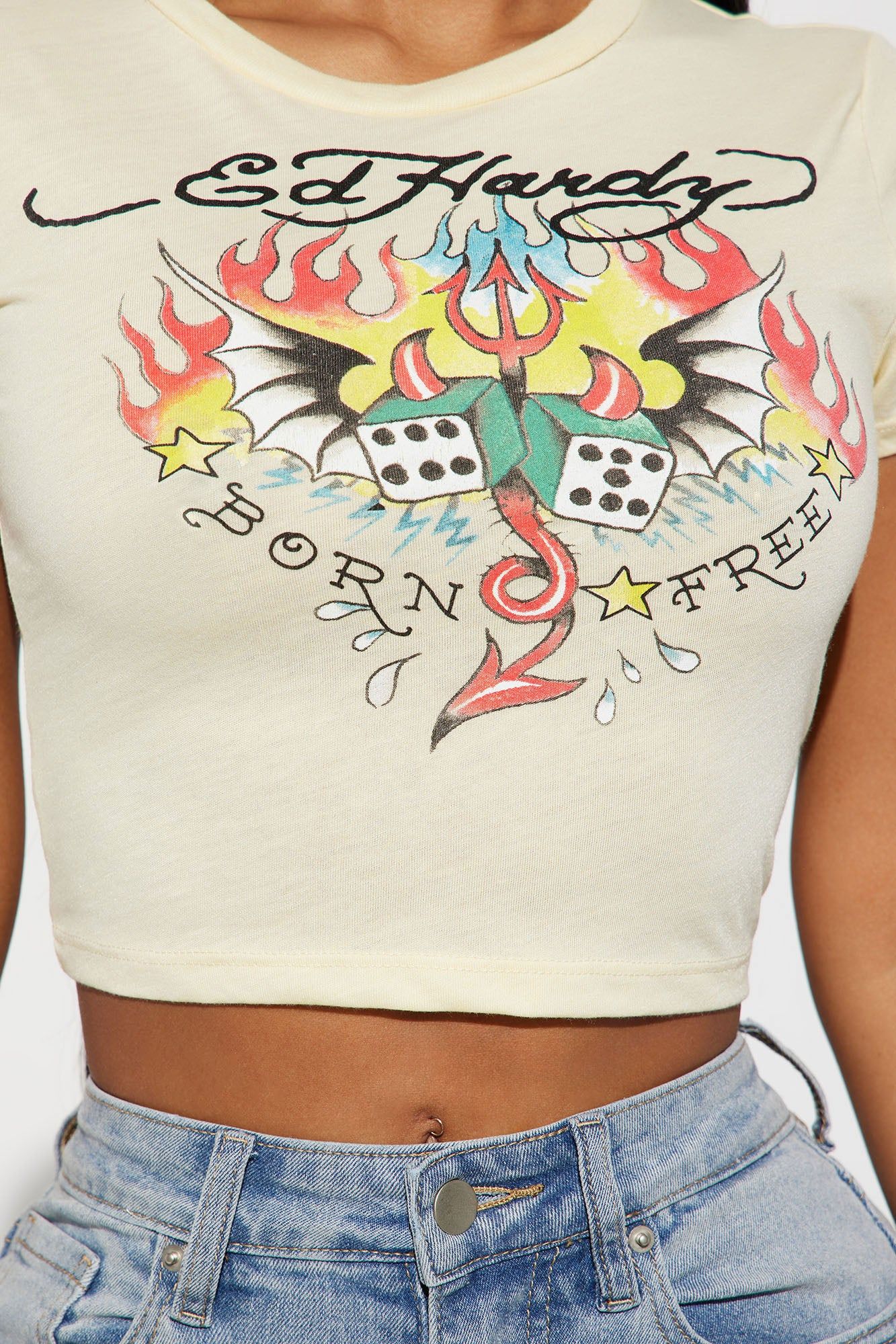Flying Dice Ed hardy Tee - Cream sold by Fashion Nova product image thumbnail 3