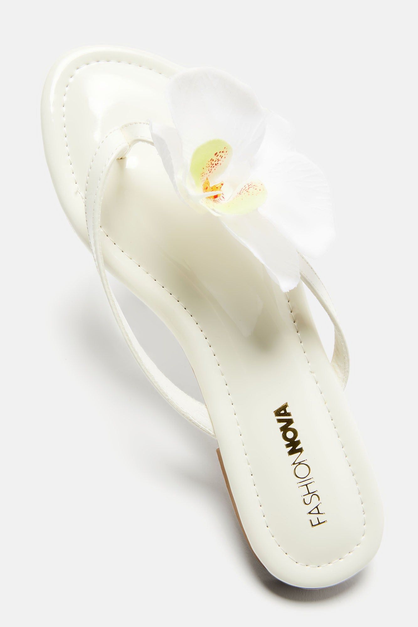 Vacay On My Mind Flip Flops - White sold by Fashion Nova