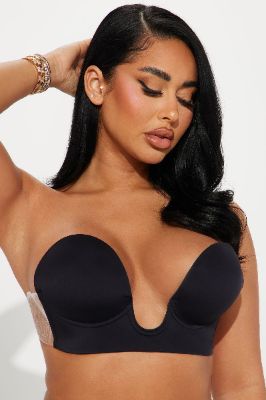 Deep Plunge Sticky U Bra - Black sold by Fashion Nova