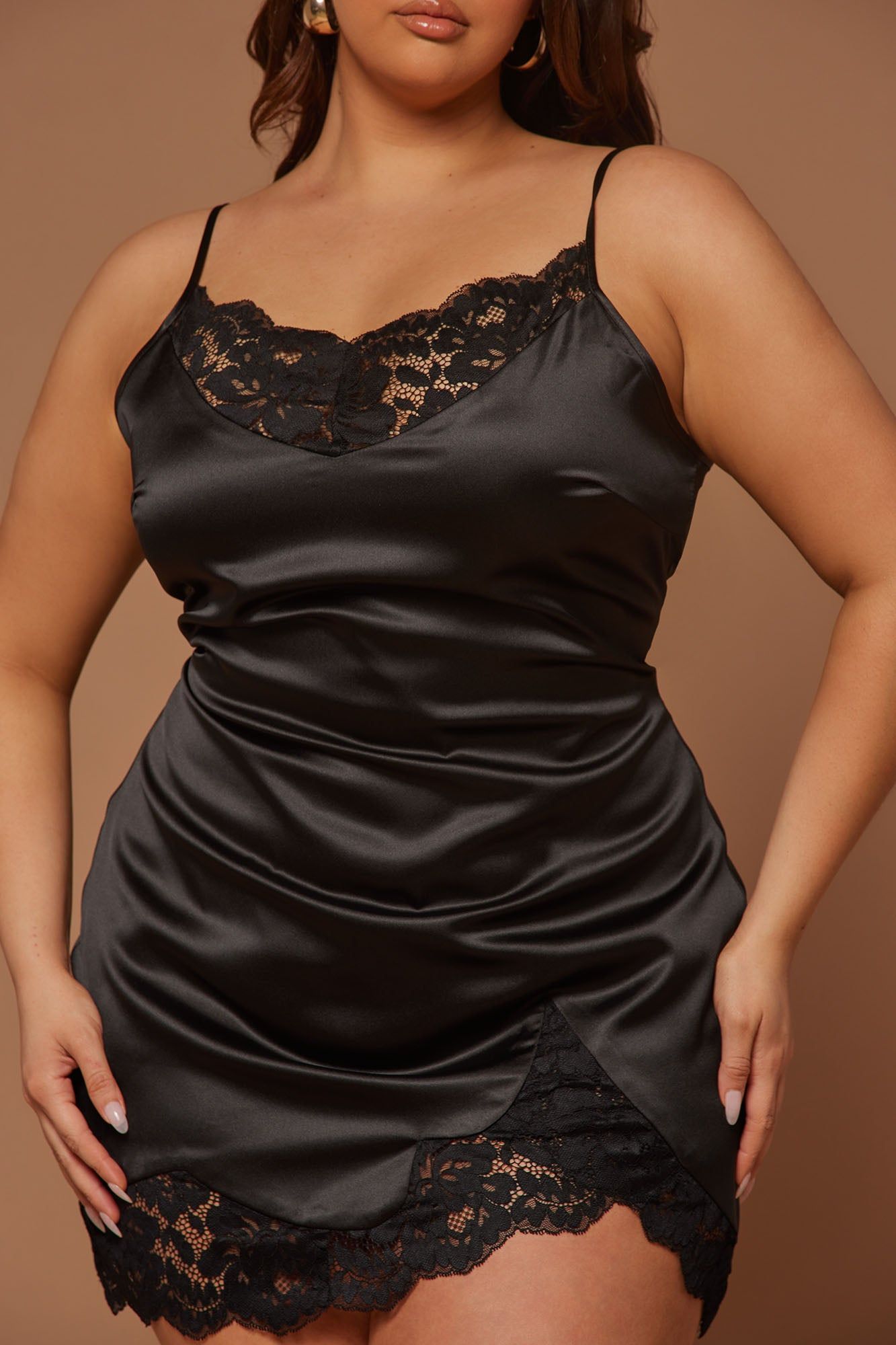 Eloise Satin Lace Mini Dress - Black sold by Fashion Nova product image thumbnail 3