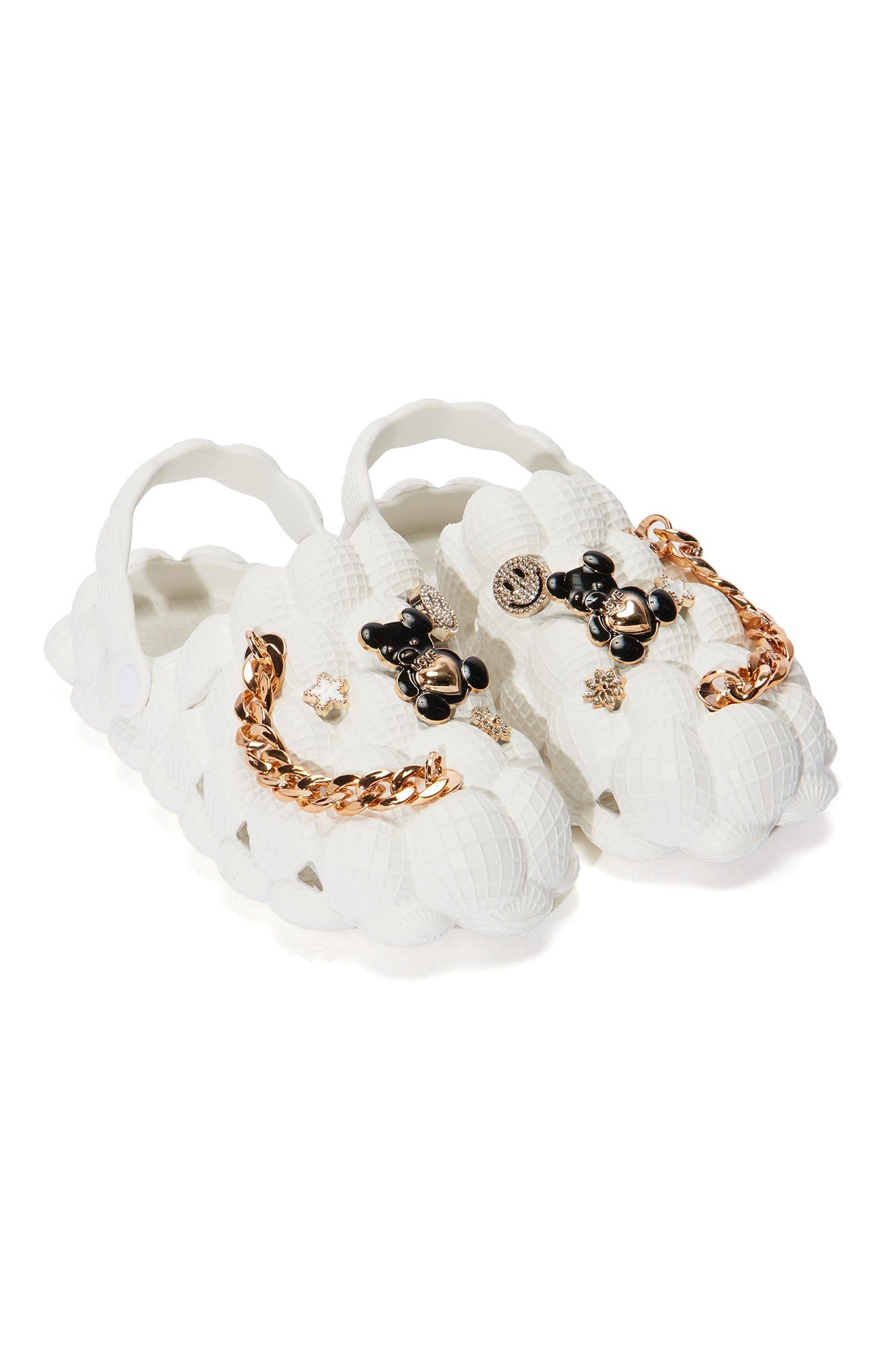 Mini Baddie Vibes Charm Bubble Slides - White sold by Fashion Nova product image thumbnail 4