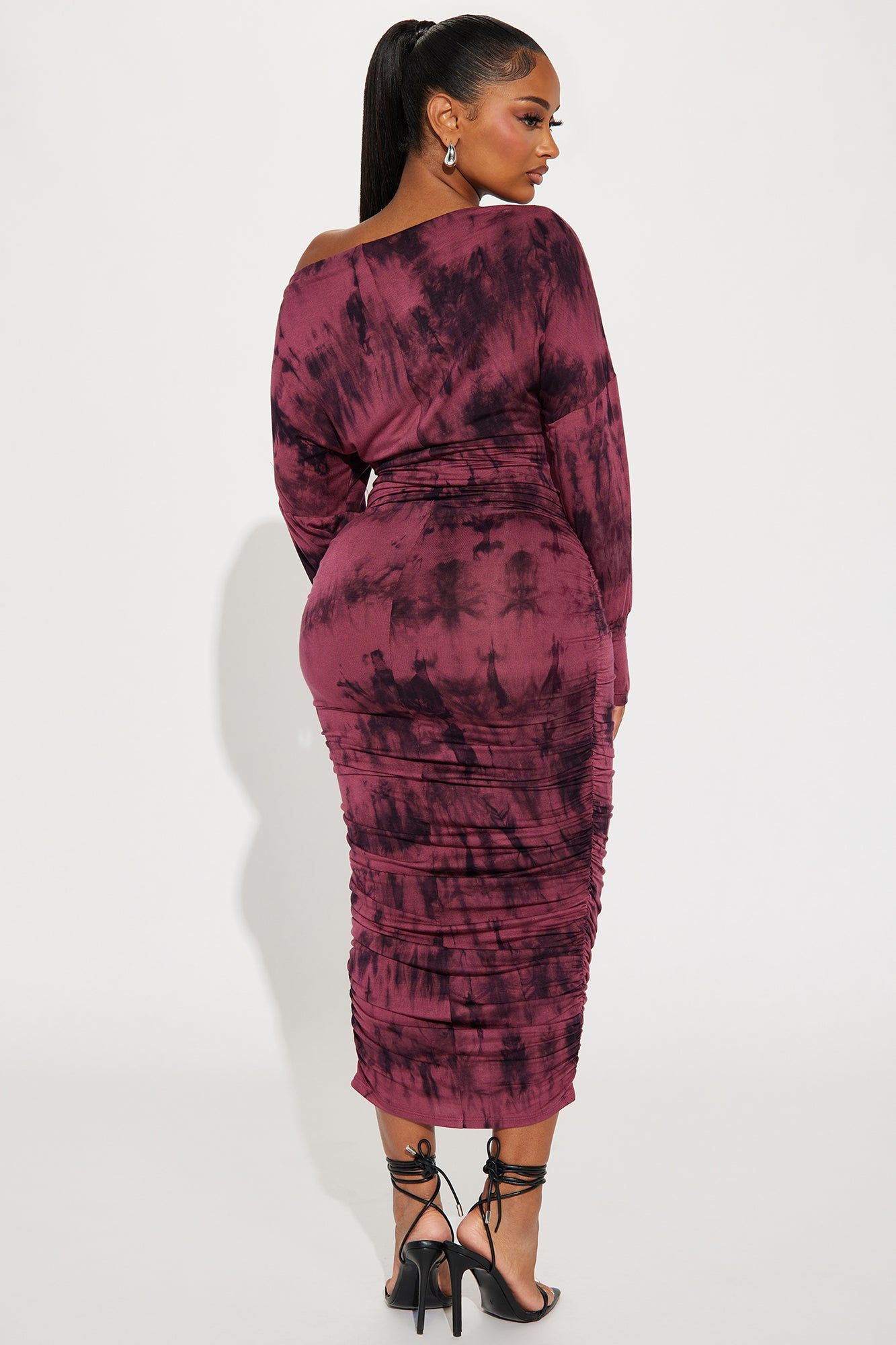 Hailey One Shoulder Midi Dress - Burgundy sold by Fashion Nova product image thumbnail 3