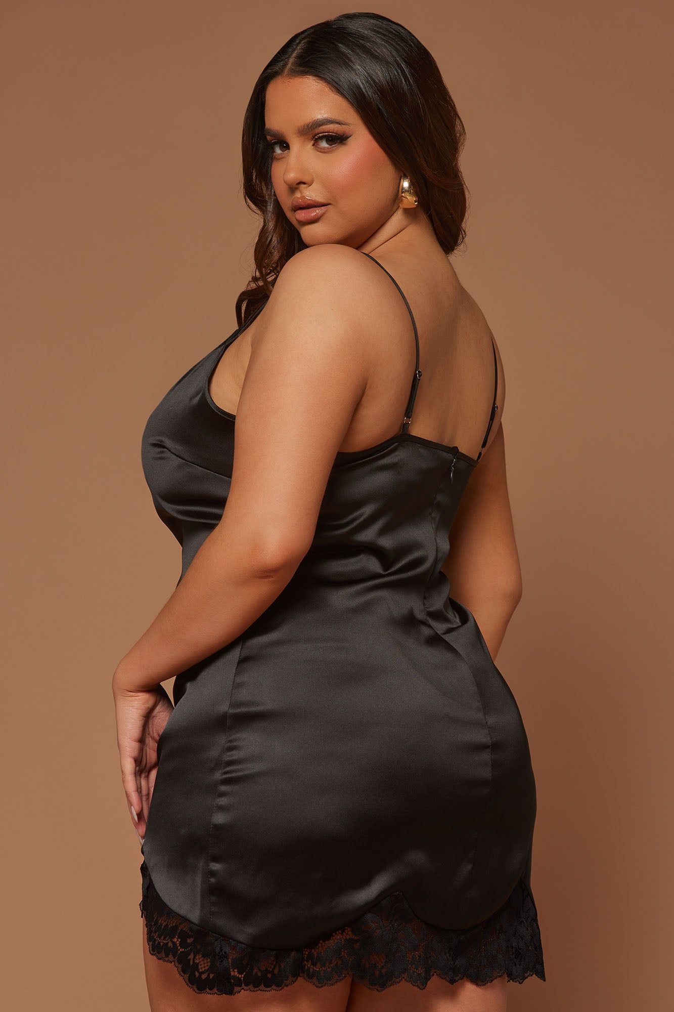 Eloise Satin Lace Mini Dress - Black sold by Fashion Nova product image thumbnail 4