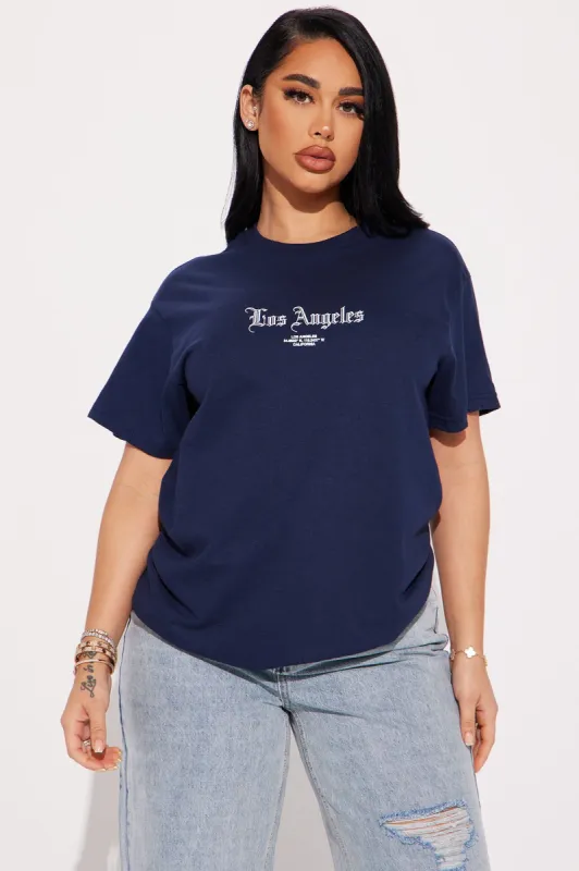 LA Old English Graphic Tee - Navy sold by Fashion Nova