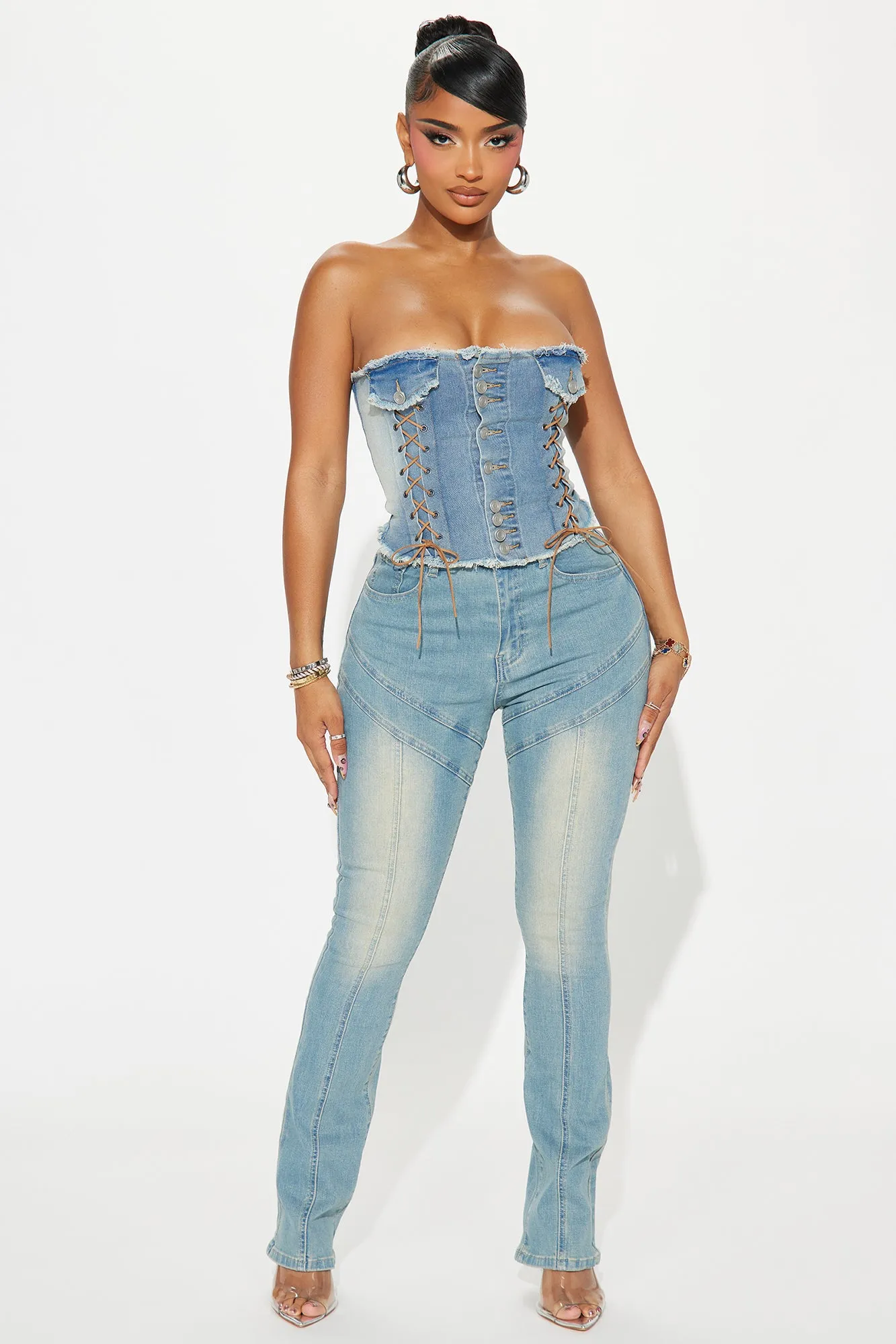 All In Denim Corset Top - Light Wash sold by Fashion Nova product image thumbnail 2