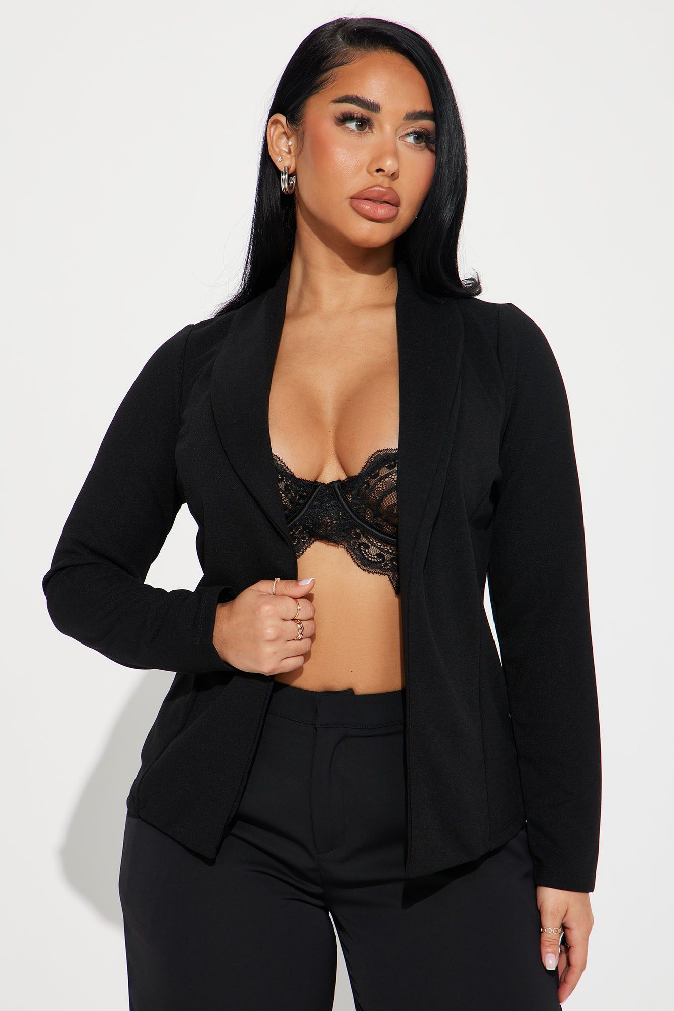 Make It Look Easy Blazer - Black sold by Fashion Nova