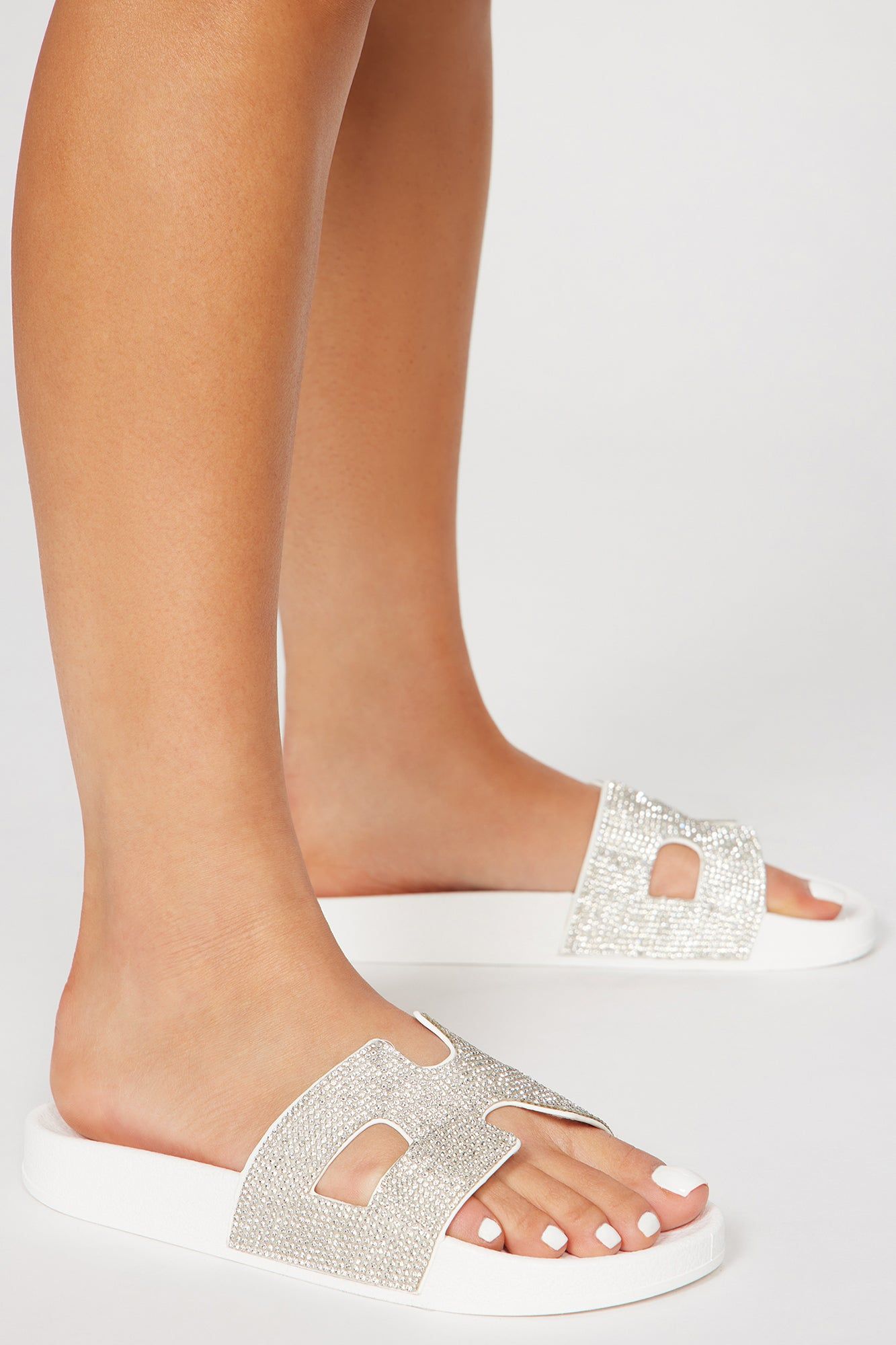 Karlie Casual Slides - White sold by Fashion Nova product image thumbnail 3