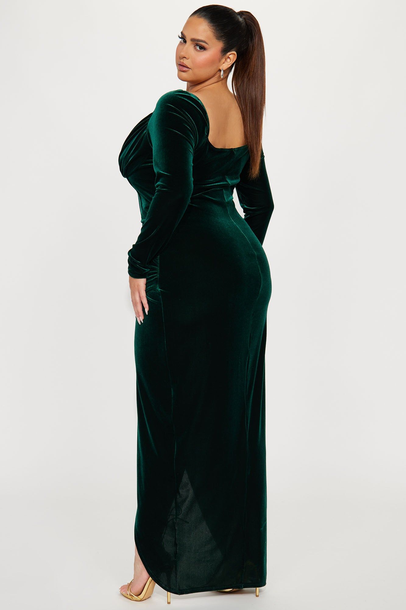 Phiona Velvet Maxi Dress - Hunter sold by Fashion Nova product image thumbnail 6