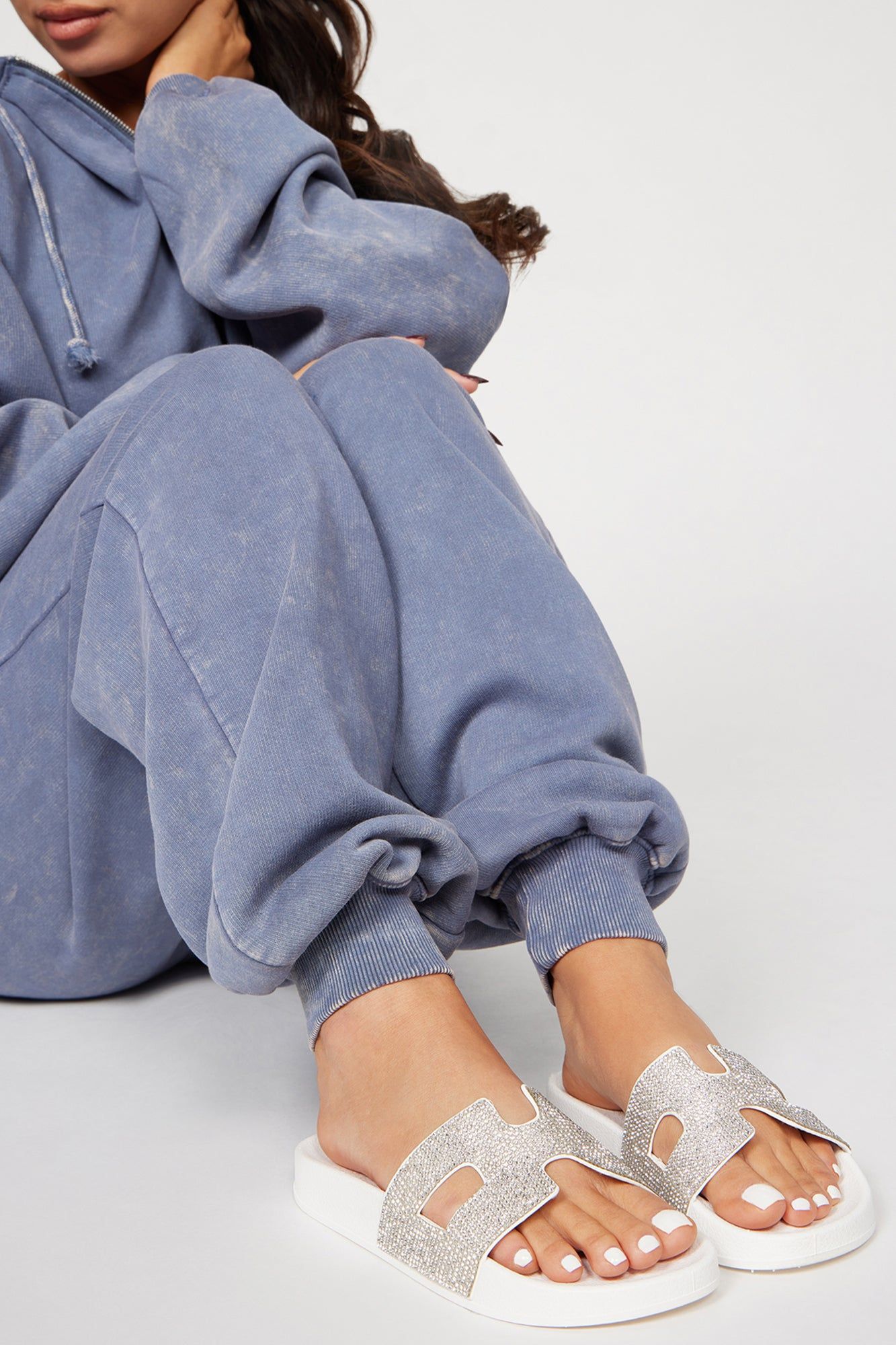 Karlie Casual Slides - White sold by Fashion Nova