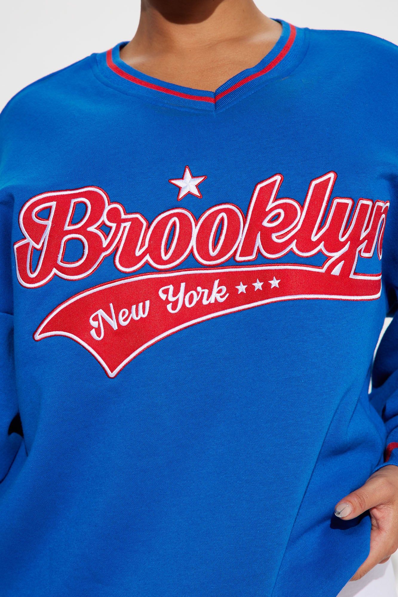 Brooklyn All The Way Fleece Lounge Pull Over - Royal sold by Fashion Nova product image thumbnail 3