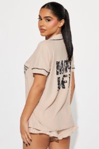 Mom Life PJ Short Set - Tan sold by Fashion Nova