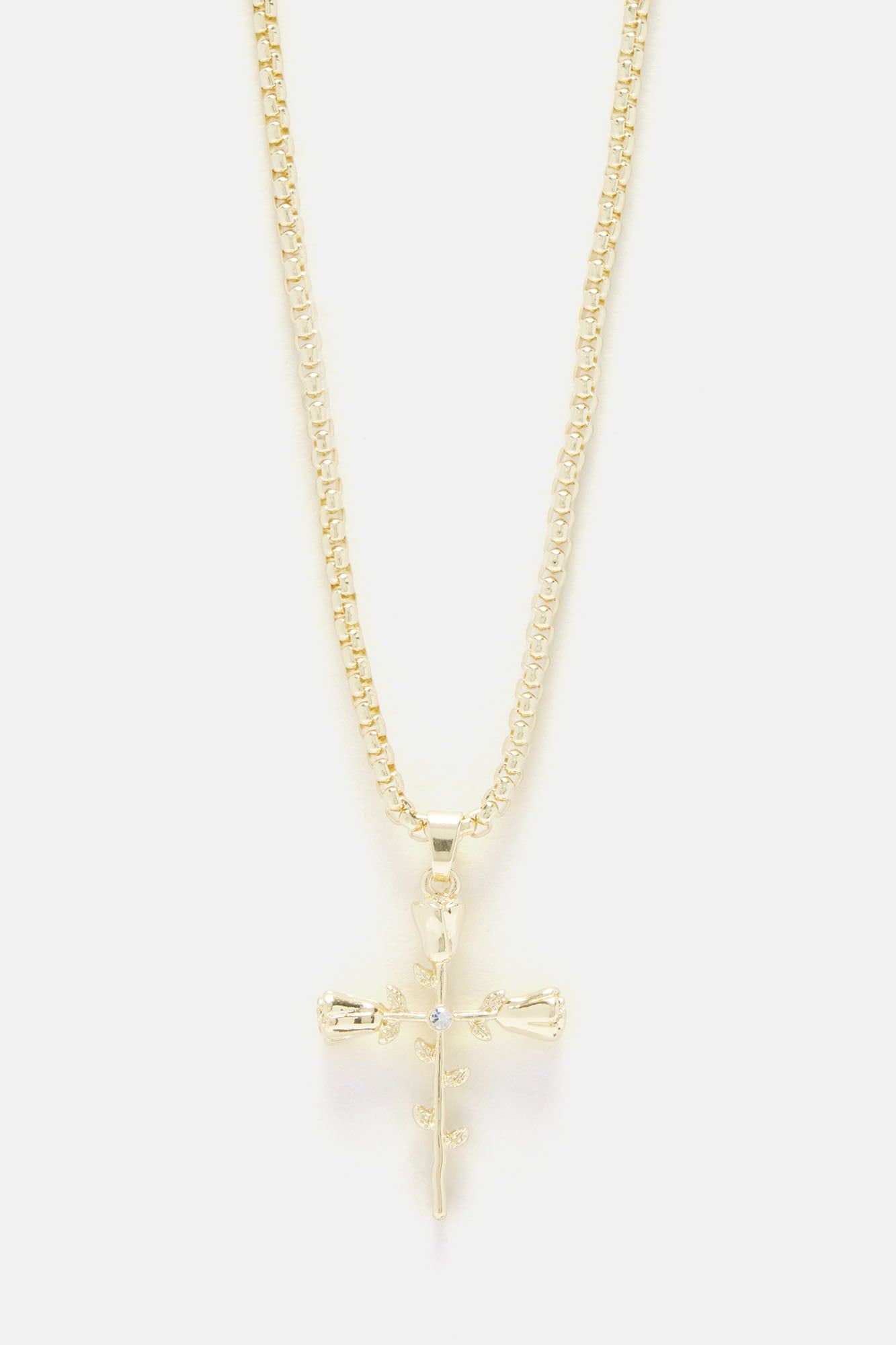 Rose Cross Pendant Necklace - Gold sold by Fashion Nova product image thumbnail 3
