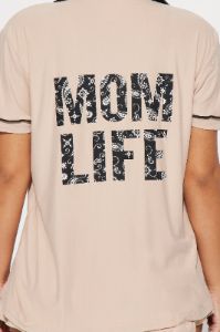 Mom Life PJ Short Set - Tan sold by Fashion Nova