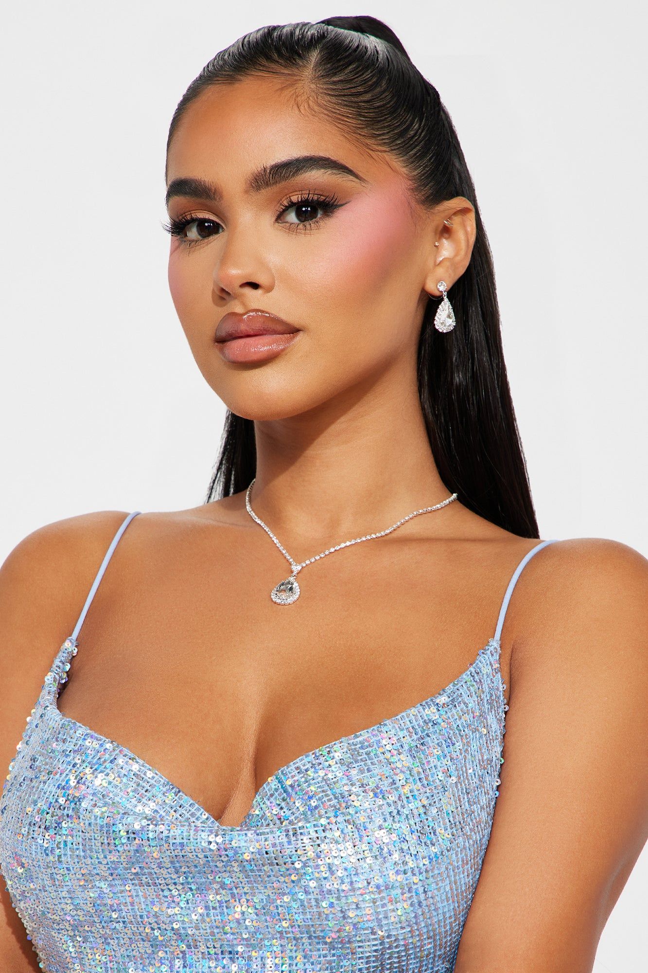 Special Guest Necklace And Earring Set - Silver sold by Fashion Nova product image thumbnail 2