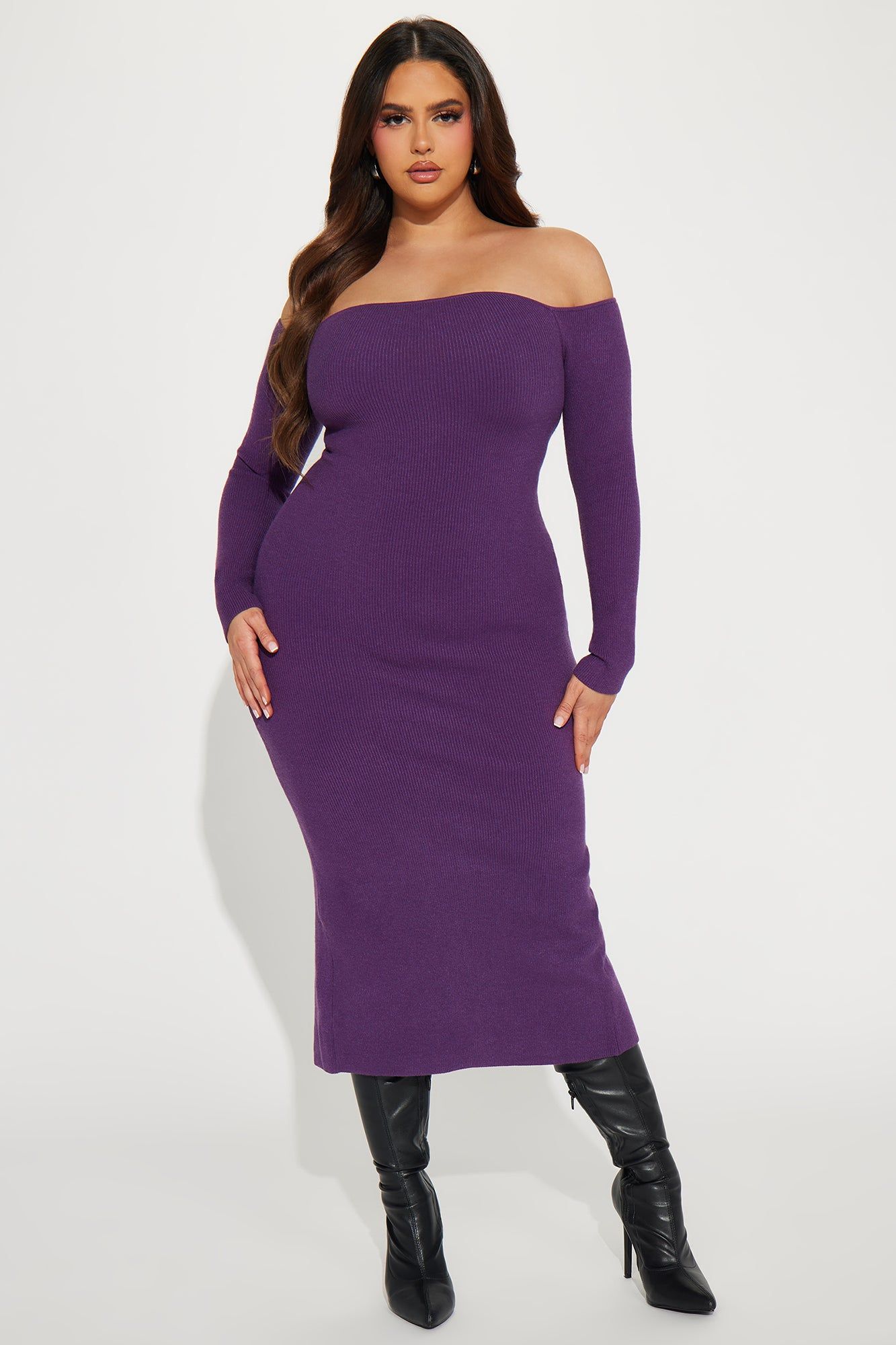 Regina Sweater Maxi Dress - Eggplant sold by Fashion Nova product image thumbnail 4