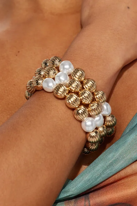 Sweet Caroline 3 Piece Bracelet Set - Gold sold by Fashion Nova