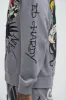 Ed Hardy Love Kills Zip Up Hoodie - Grey sold by Fashion Nova