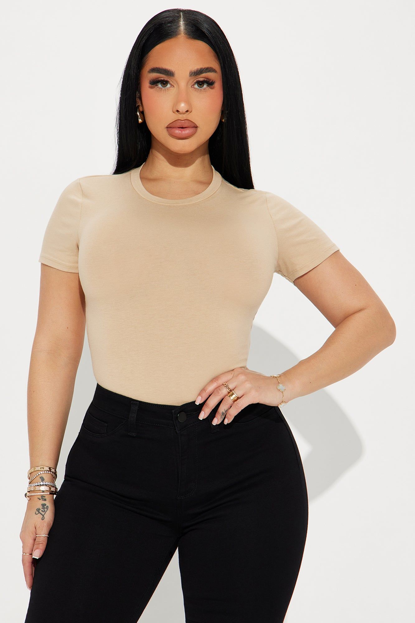 Cambria Short Sleeve Bodysuit - Sand sold by Fashion Nova product image thumbnail 3