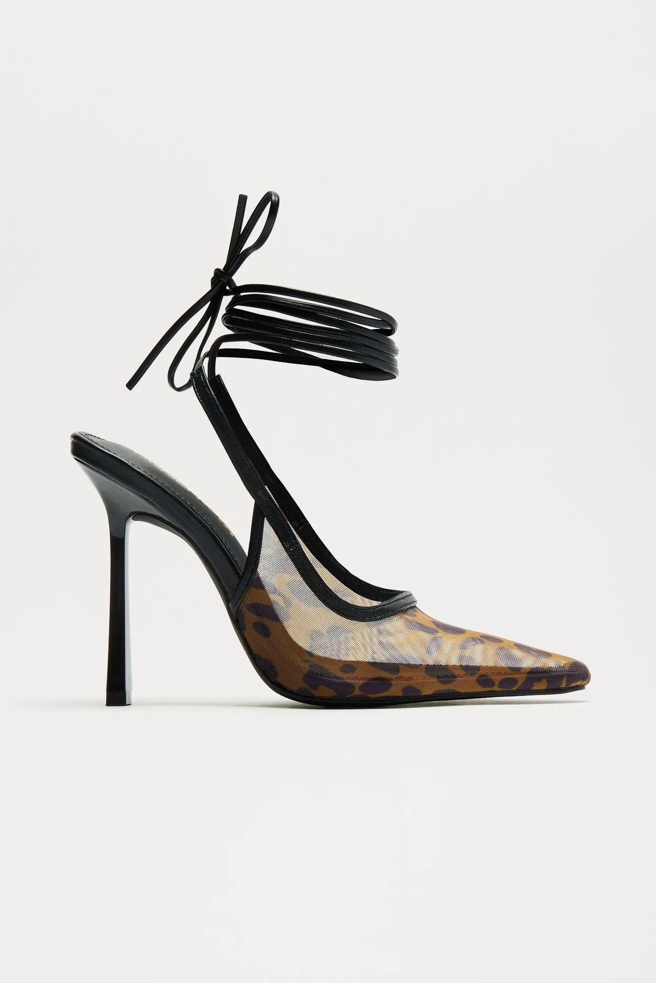 Leia Wrap Up Pumps - Leopard sold by Fashion Nova