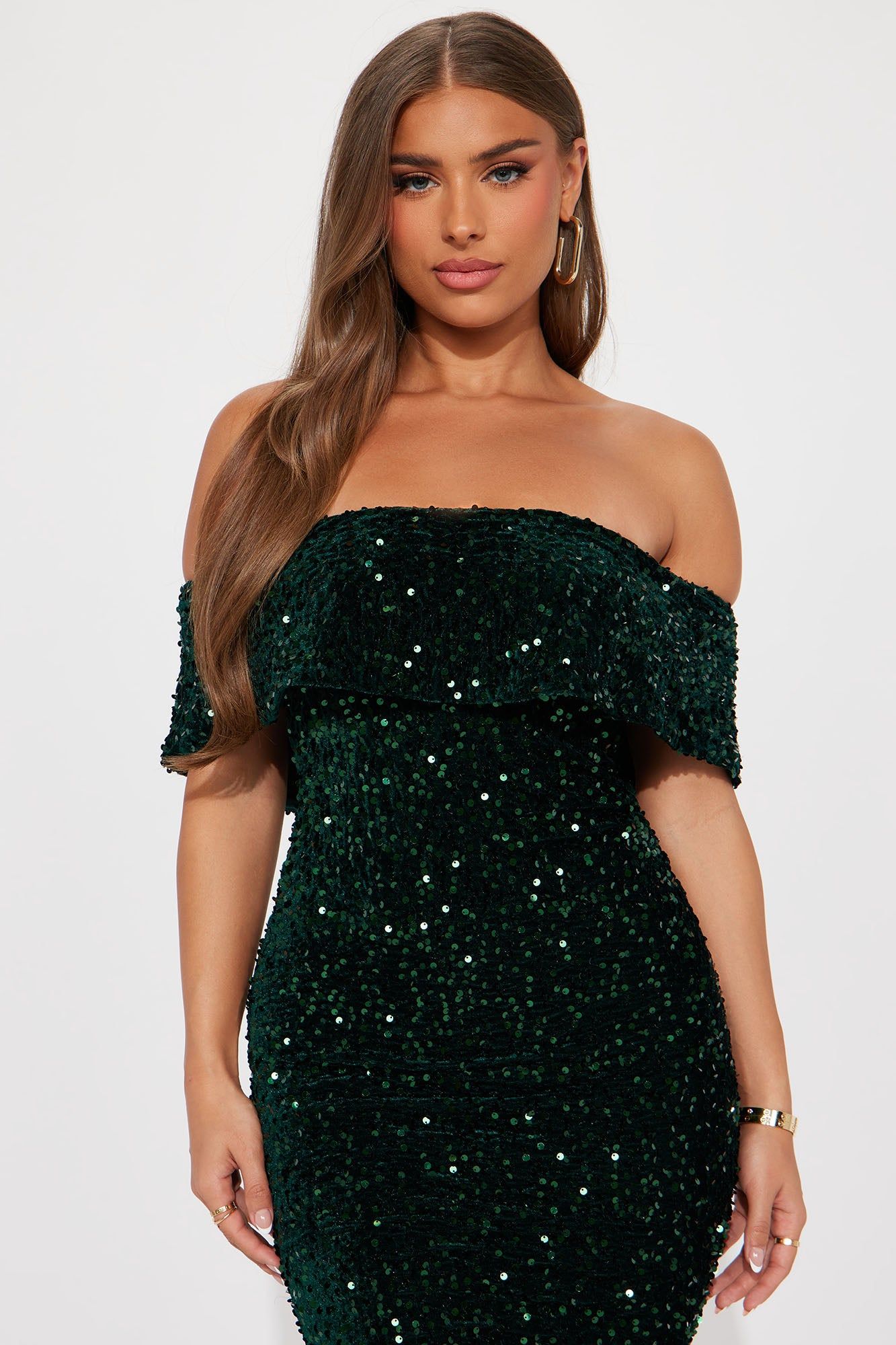 Evelyn Sequin Midi Dress - Hunter sold by Fashion Nova product image thumbnail 2