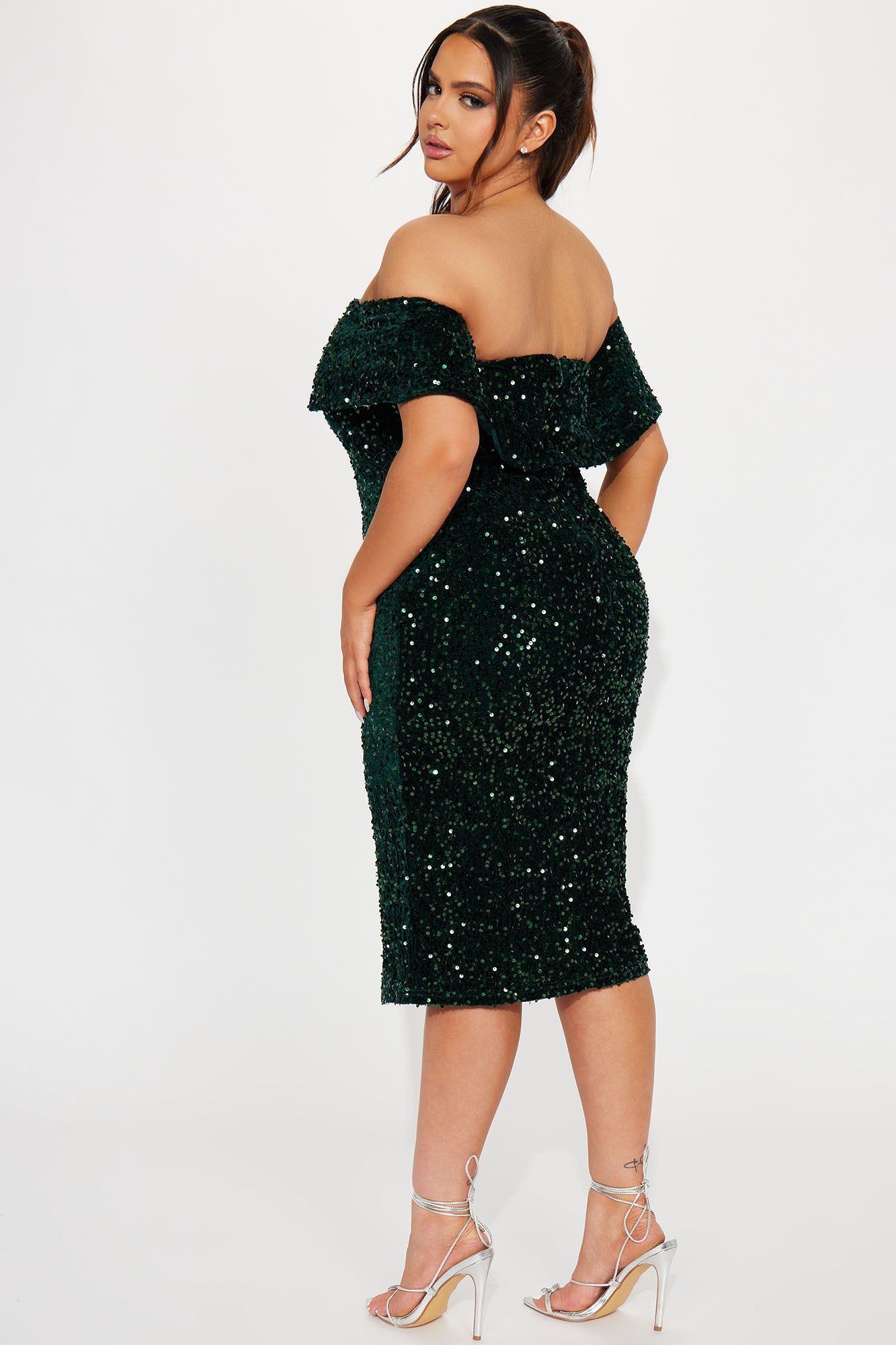 Evelyn Sequin Midi Dress - Hunter sold by Fashion Nova product image thumbnail 6