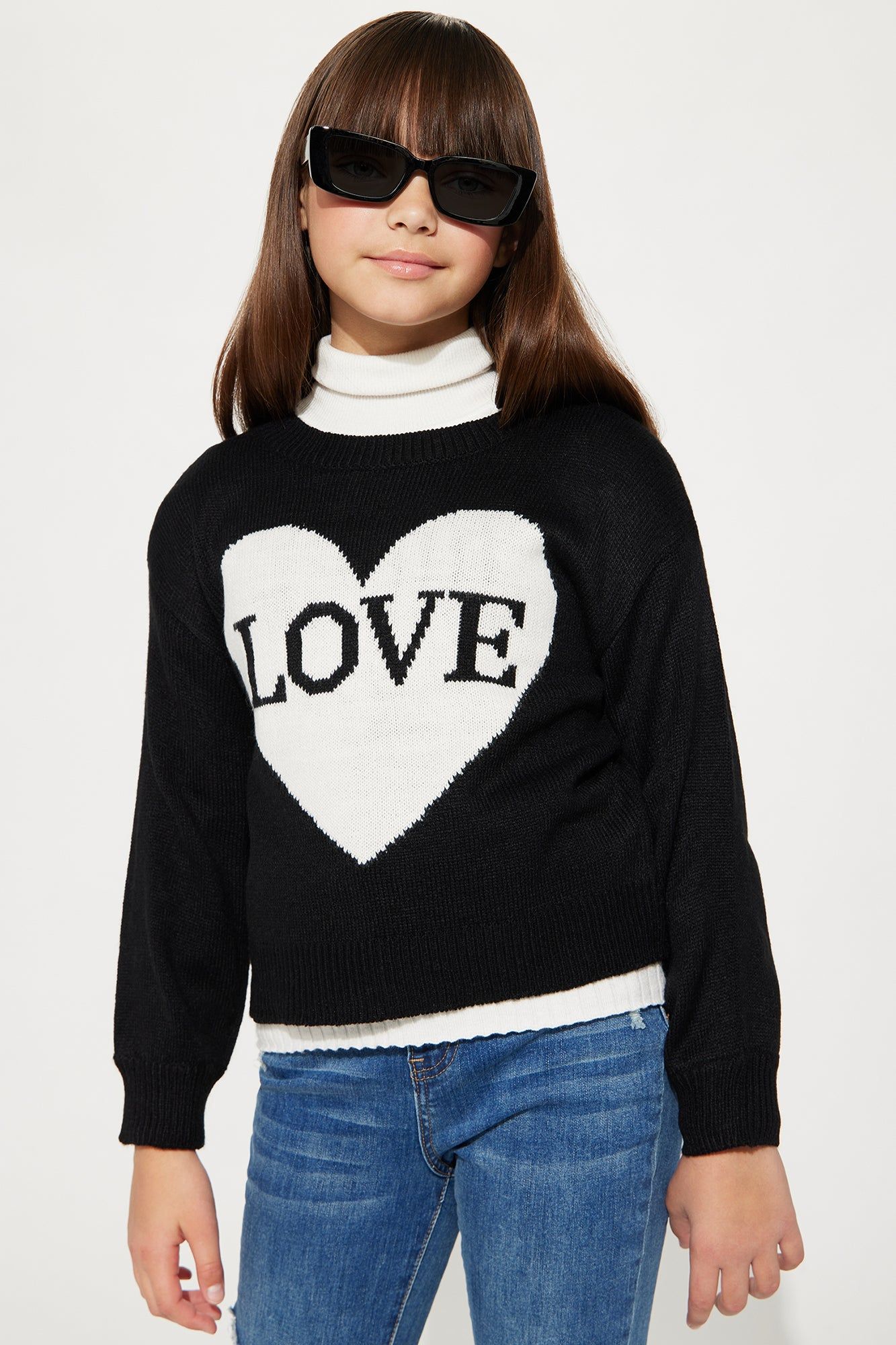 Mini Love Yours Pullover Sweater - Black sold by Fashion Nova