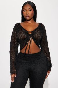 Vanessa Crochet Pant Set - Black sold by Fashion Nova