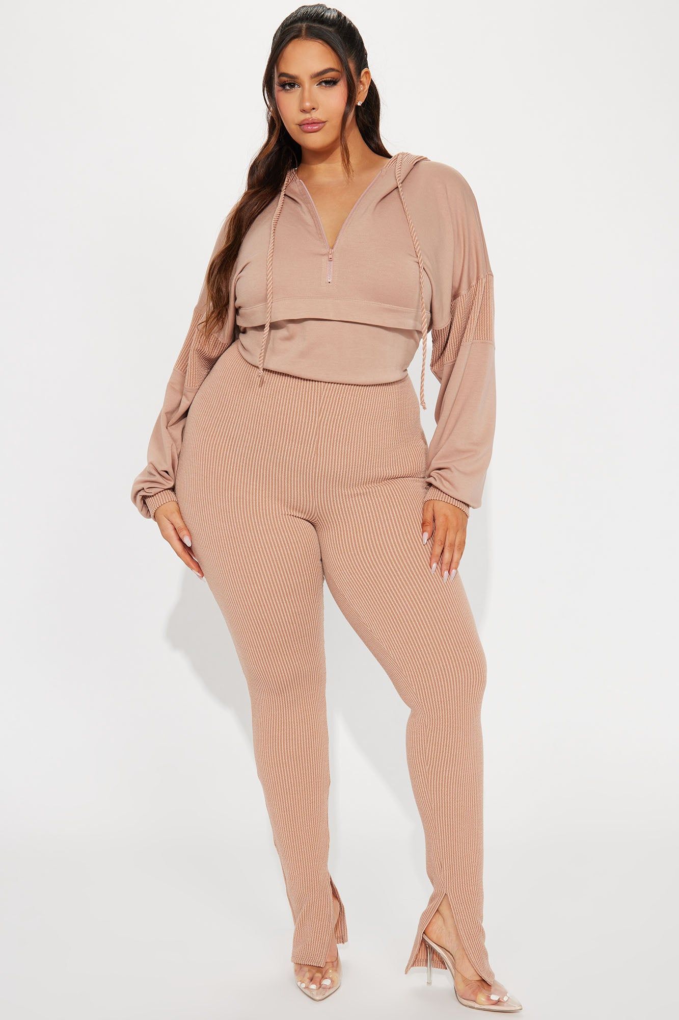 Off The Stage Hoodie Jumpsuit - Taupe sold by Fashion Nova product image thumbnail 4