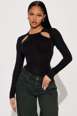 Hold It Down Cut Out Top - Black sold by Fashion Nova