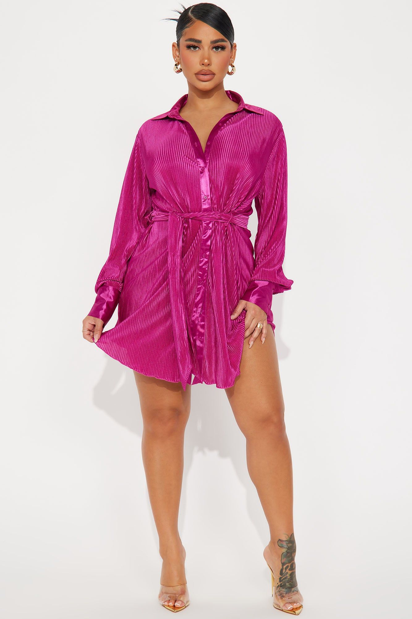 Bailey Plisse Mini Dress - Pink sold by Fashion Nova product image thumbnail 2