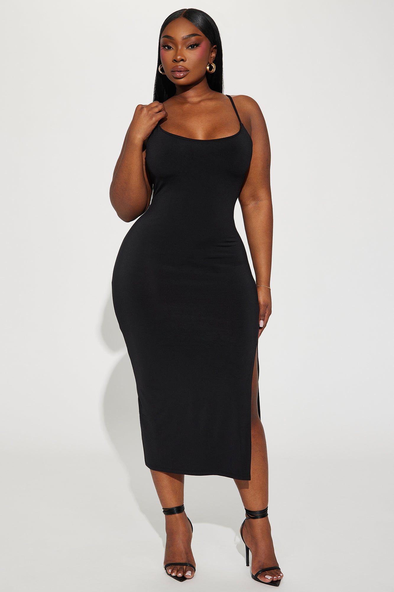 London Cami Midi Dress 11- Black sold by Fashion Nova