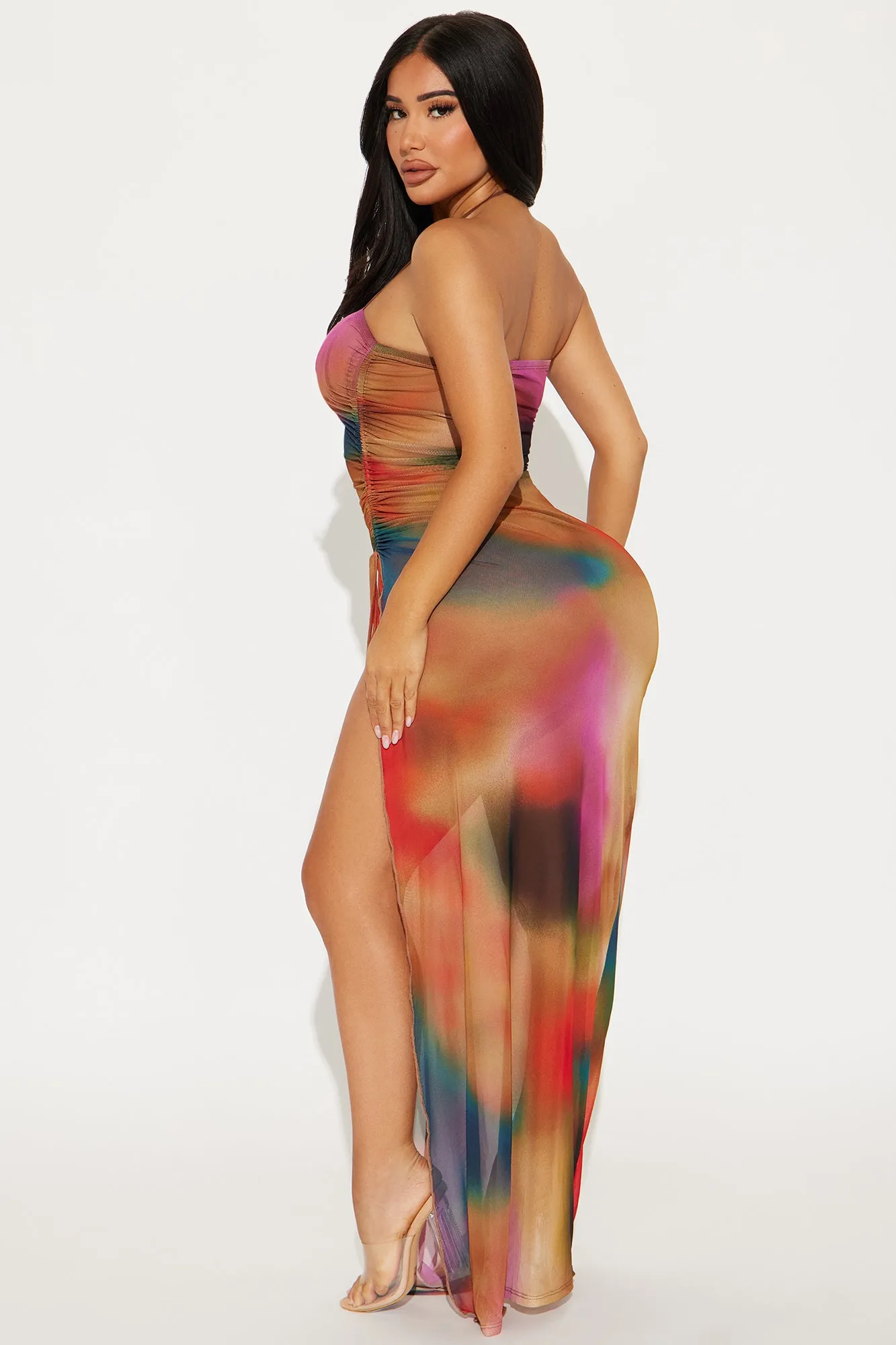 Fly Me Out Strapless Mesh Cover Up Dress - Multi Color sold by Fashion Nova product image thumbnail 3
