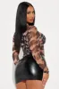 Big Energy Leopard Mesh Corset Top - Brown/combo sold by Fashion Nova