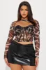 Big Energy Leopard Mesh Corset Top - Brown/combo sold by Fashion Nova