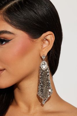 Sassy And Flashy Earrings - Silver sold by Fashion Nova