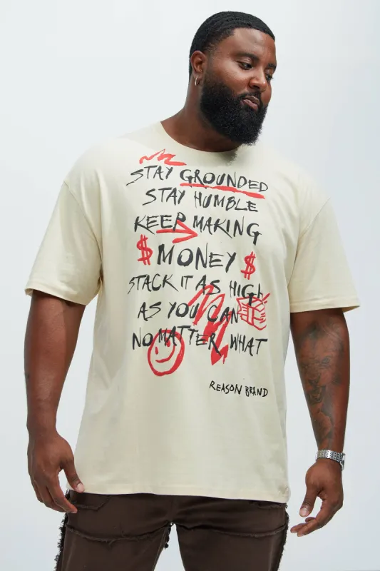 Money Is The Motive Short Sleeve Tee - Sand sold by Fashion Nova
