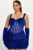 Khloe Sequin Mini Dress - Royal sold by Fashion Nova