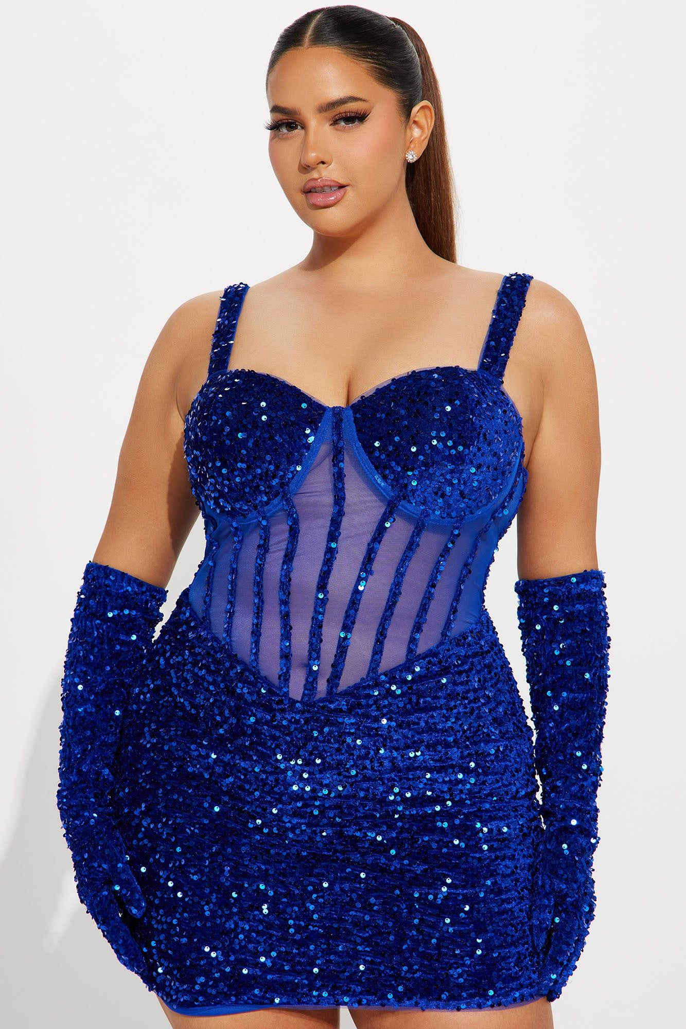 Khloe Sequin Mini Dress - Royal sold by Fashion Nova product image thumbnail 4