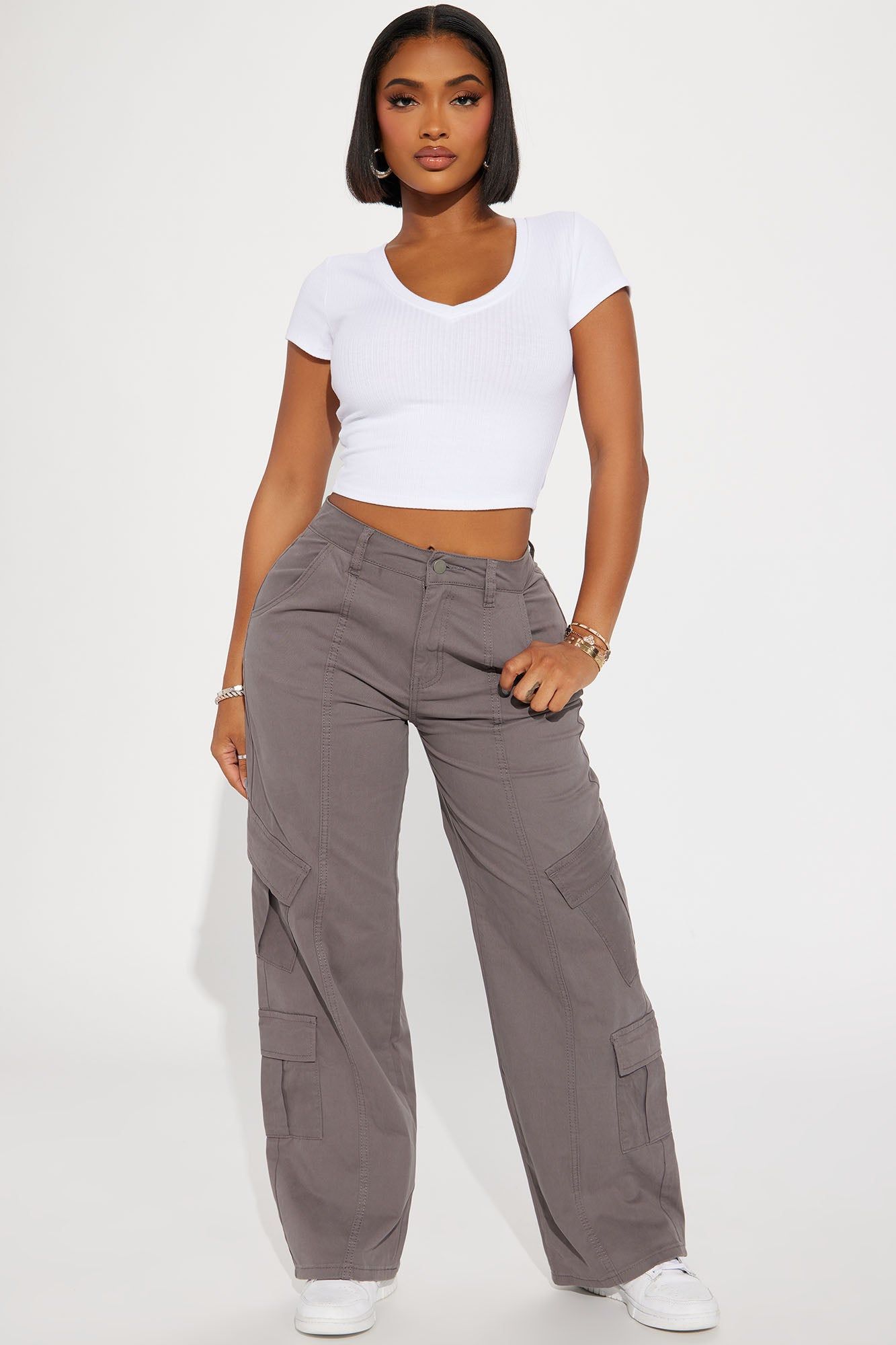 Danni Cargo Pant - Grey sold by Fashion Nova