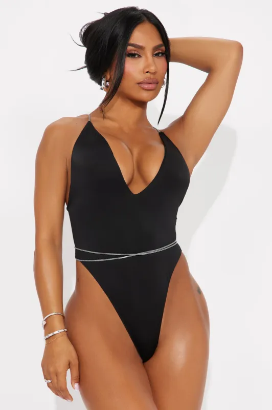 Last Summer Cord 1 Piece Swimsuit - Black sold by Fashion Nova